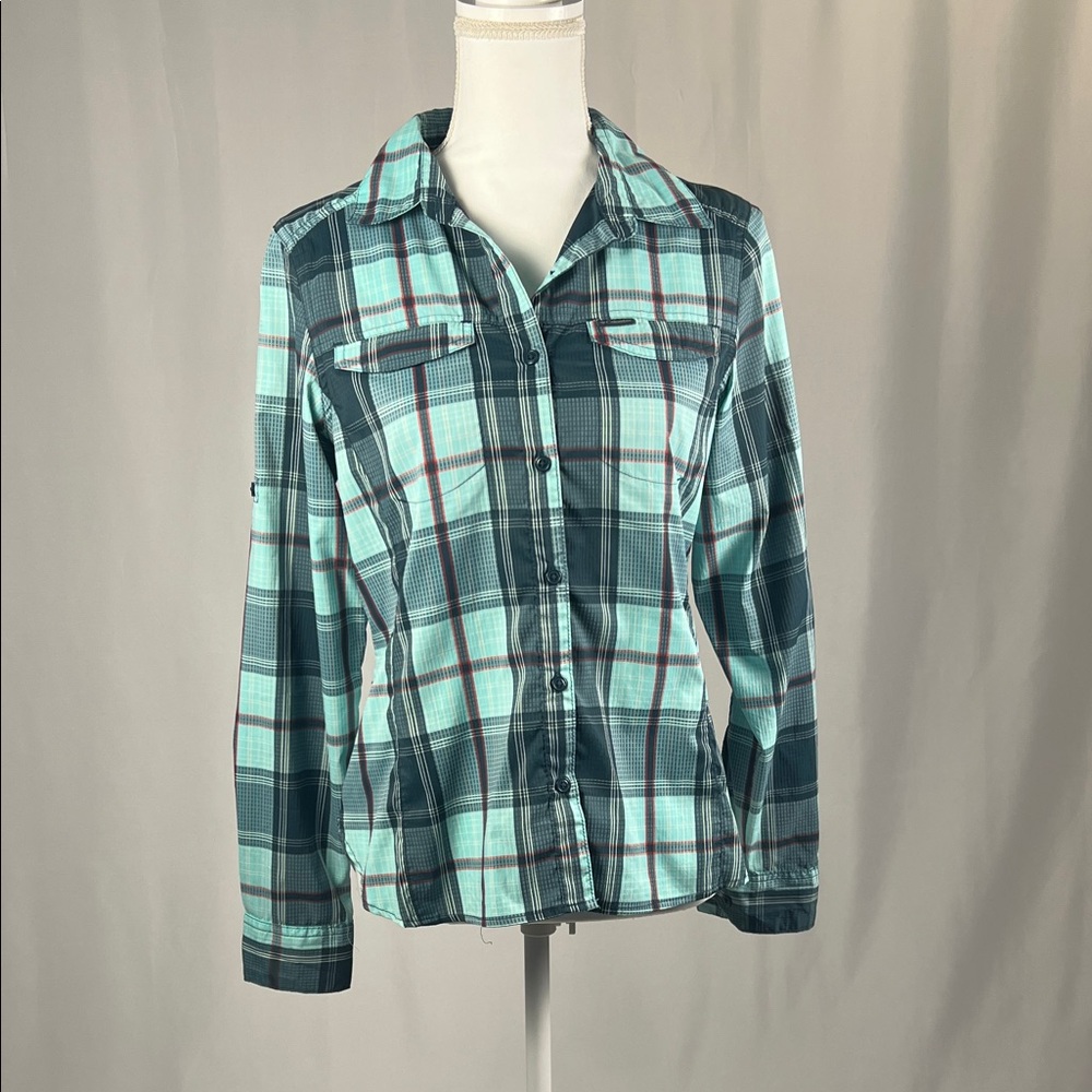 Columbia Lightweight Plaid Button-Up Women's Top Size Small